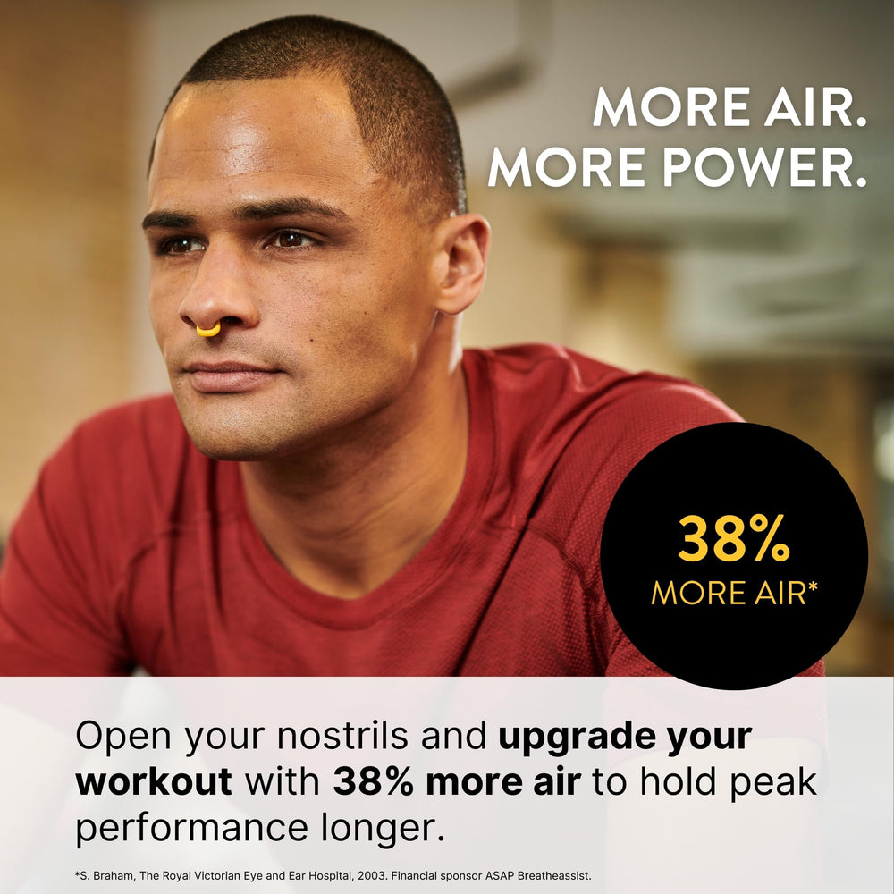 Rhinomed Turbine in use during workout shows immediate breathing support.