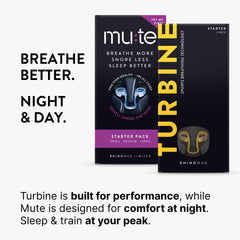 Rhinomed Turbine packaging box highlighting drug-free airflow aid