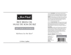 Close-up of Cold-Pressed 100% Pure Rice Bran Oil label