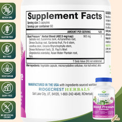 Blood Pressure Formula bottle showing 120-count capsules