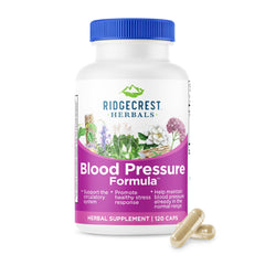 RidgeCrest Herbals Blood Pressure Formula bottle with 12 herbs