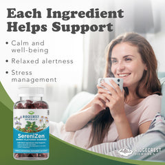 Packaging front of SereniZen Gummies 60-count