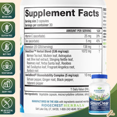 SinusClear bottle label close-up