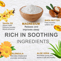 Coconut oil, chamomile, vitamin E and shea butter ingredients listed