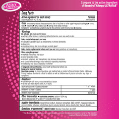 RIGHT REMEDIES diphenhydramine-25mg-tablets close-up indicating easy-to-swallow relief