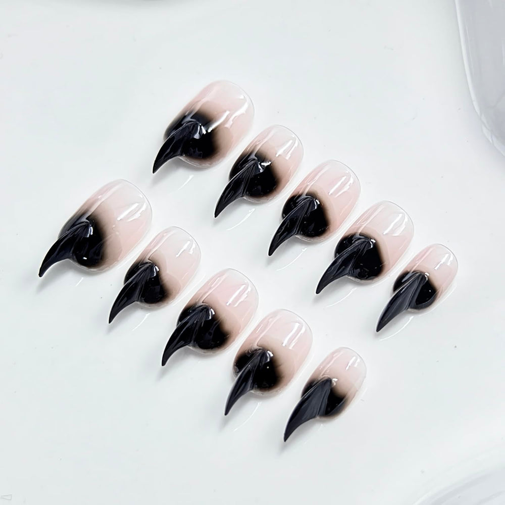 RIICFDD glossy acrylic nails with durable shine and chip resistance.