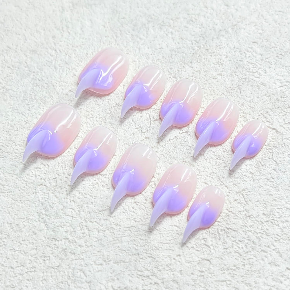 RIICFDD handmade premium acrylic nails kit with 10 nails for at-home salon results.