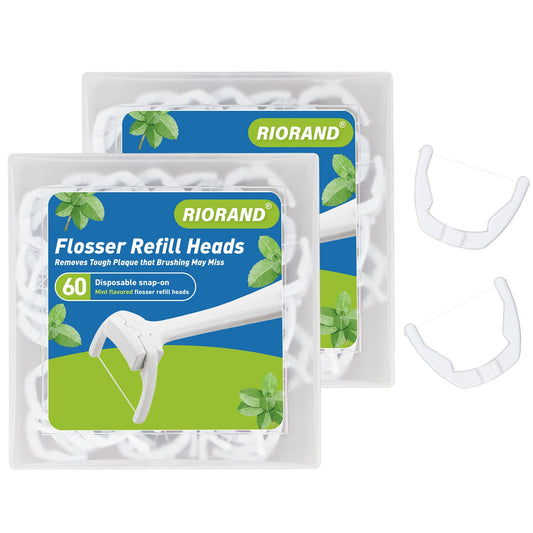 RioRand Ultraclean Access Flosser refill heads kit of 60 – front view