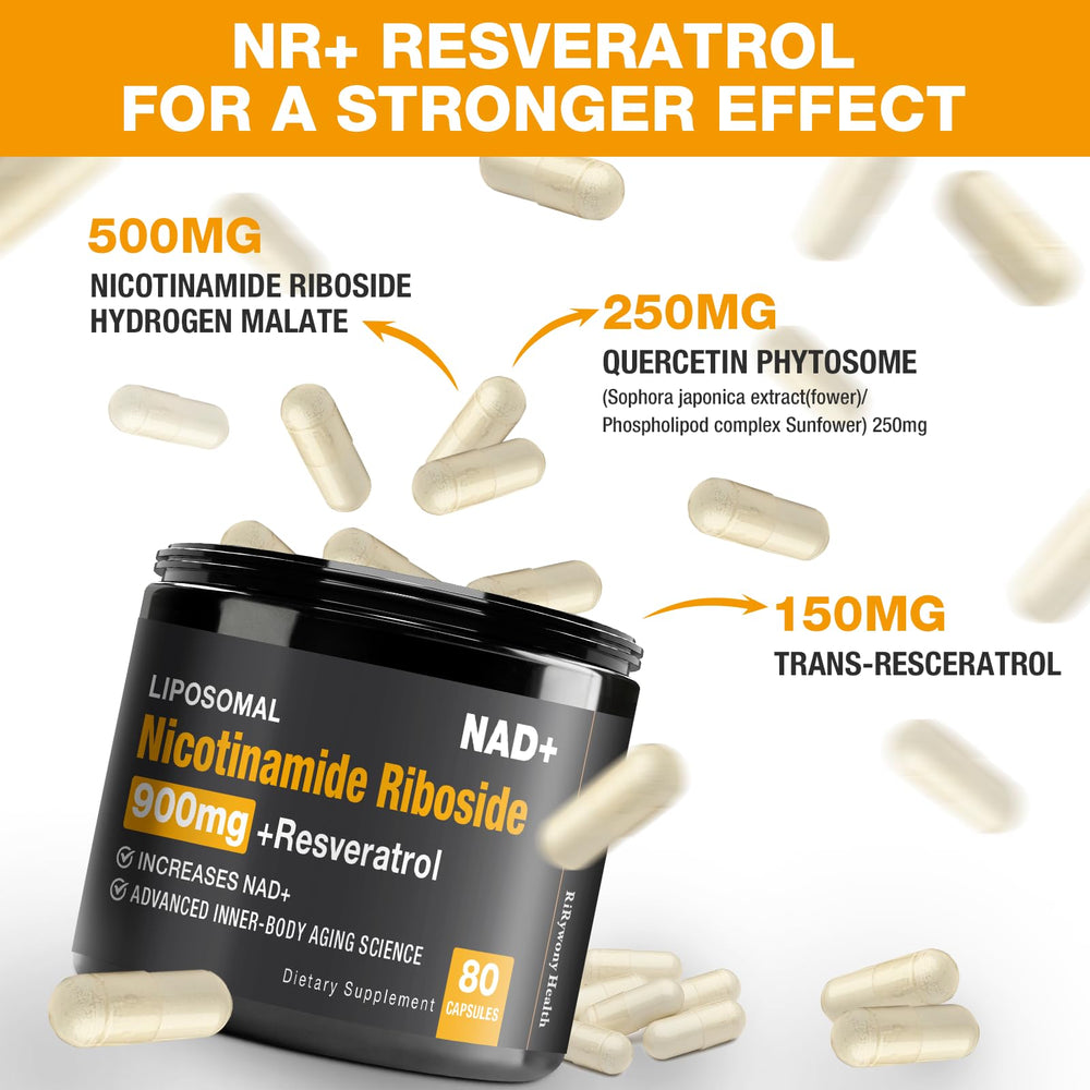 Label highlighting 900mg NAD+ formulation