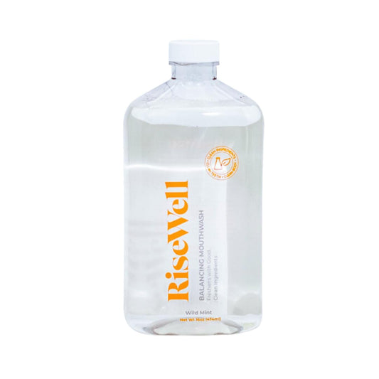 RiseWell Balancing Mouthwash with Wild Mint, 16oz – front view