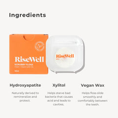 Expanding waxed dental floss with mint flavor