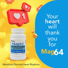 Overview shot of Mag64 magnesium chloride calcium tablets