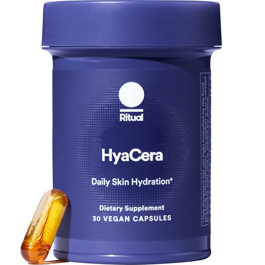 Front view of Ritual HyaCera box and bottle