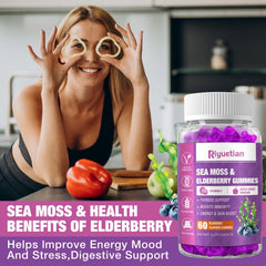 Ingredients banner highlighting sea moss bladderwrack burdock root elderberry