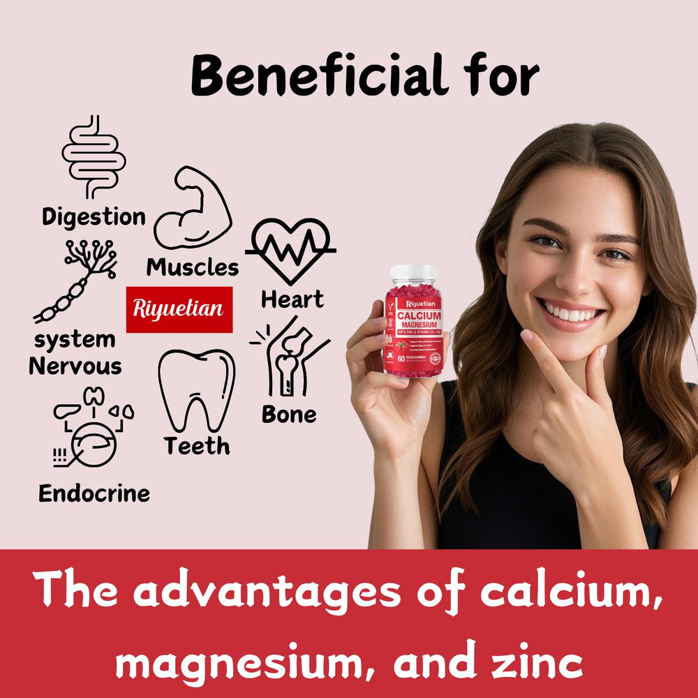 Riyuetian Calcium Gummies bottle and label