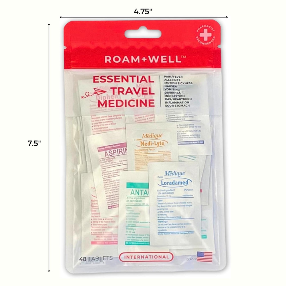Roamwell professionally curated medications for travelers, chosen by healthcare experts.