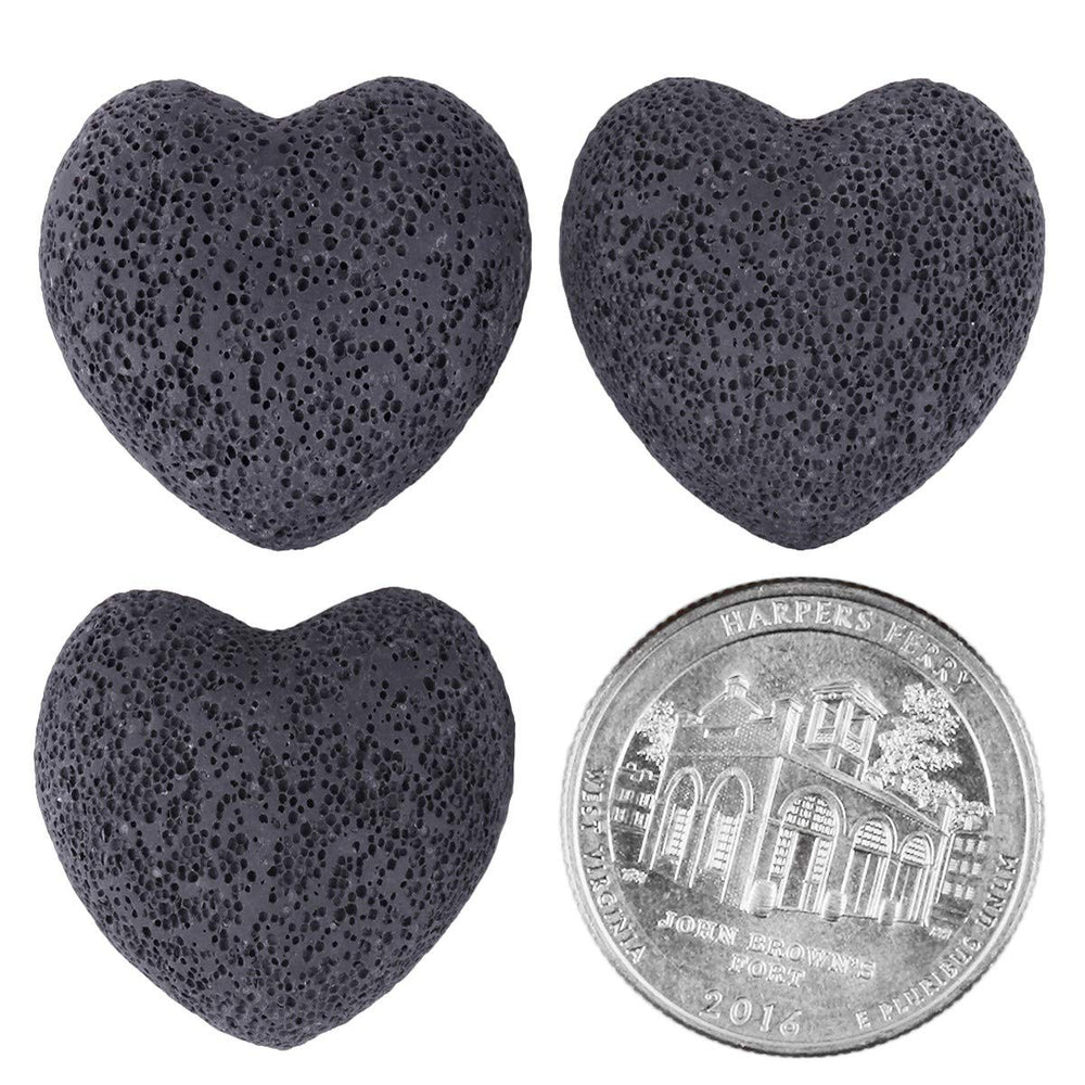 Porous dyed lava rock heart stones ready for diffusion