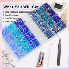 RODAKY blue diamond gems shine on nails or crafts with lasting sparkle