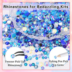 RODAKY blue rhinestones design for nail art with versatile sizes