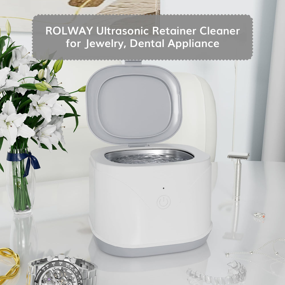 ROLWAY cleaner in white with 1-year warranty information