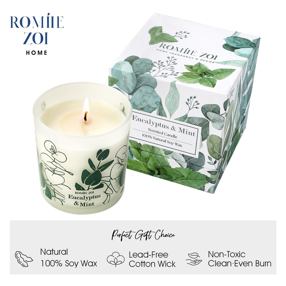 Side view of ROMIIE ZOI Scented Candle jar