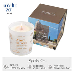 Close-up of lead-free cotton wick in 6oz soy candle