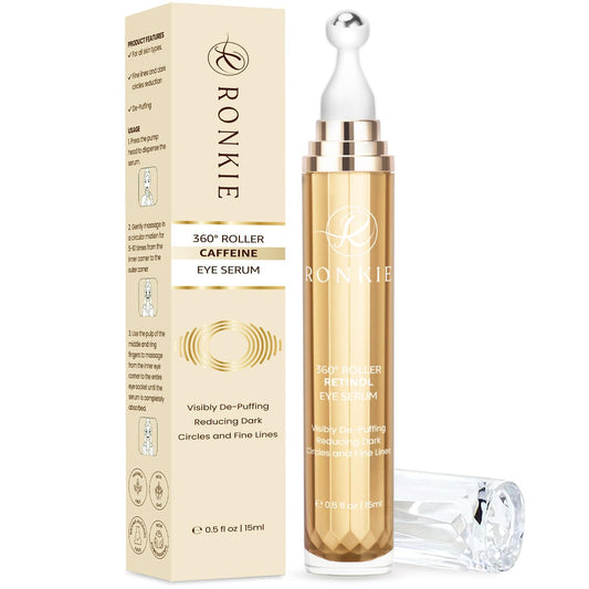RONKIE eye cream caffeine retinol stick reduces puffiness and dark circles.