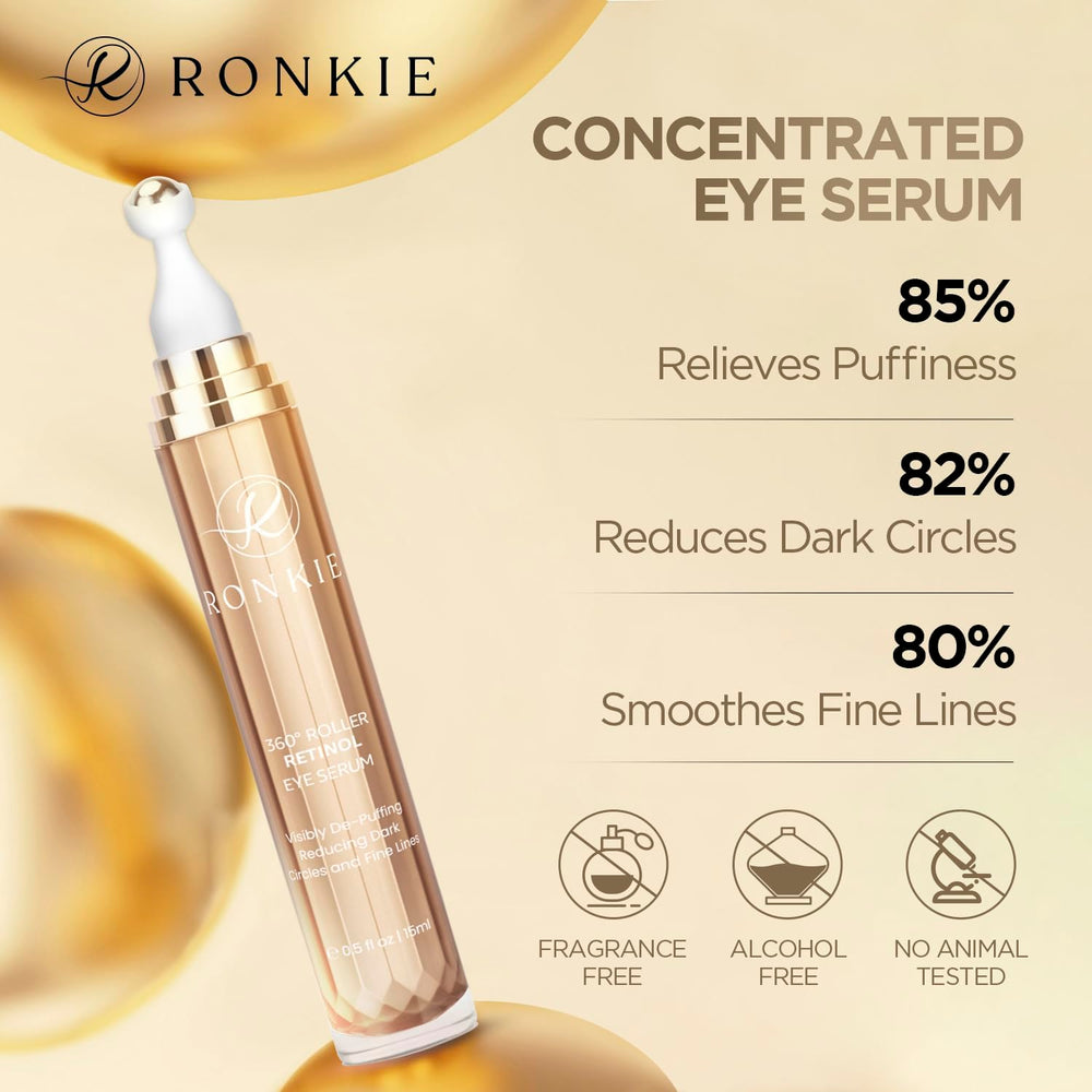 RONKIE Eye Cream dark circles closeup shows refreshed under-eye area