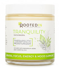 Rooted In Magnesium Cream jar highlighting soothing topical relief.
