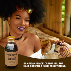 Castor oil bottle with natural ingredients