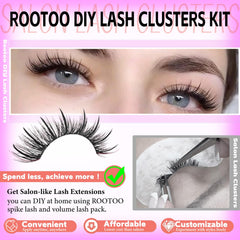 Rootoo lash clusters kit showing beginner-friendly application for quick upgrades.