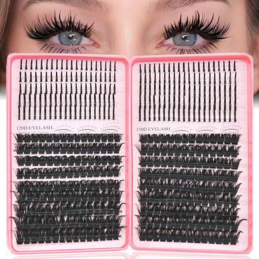 Rootoo lash clusters spikes closeup shows dense 120D-150D for dramatic lash look