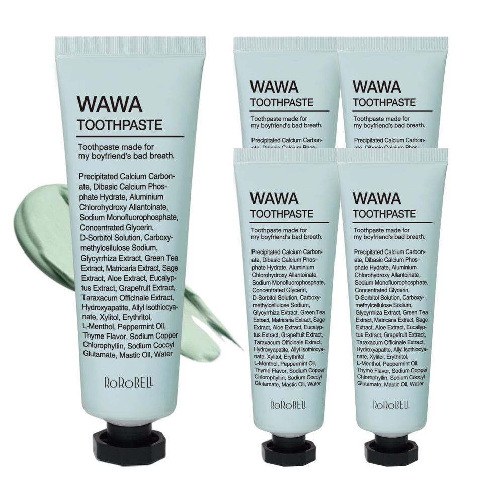 Front view of ROROBELL Wawa Toothpaste with Wasabi Peppermint flavor