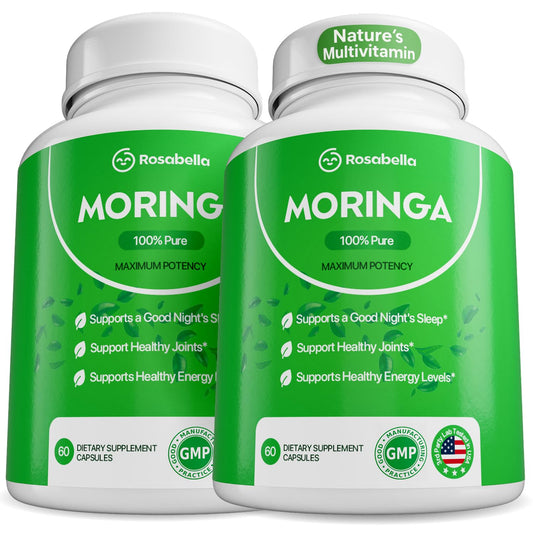 Rosabella Moringa Capsules bottle and label