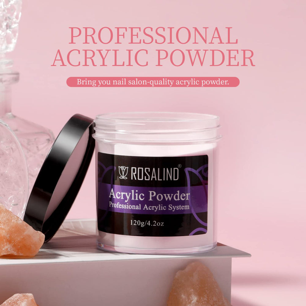ROSALIND base coat application demonstrates a clean start for pink acrylic nails