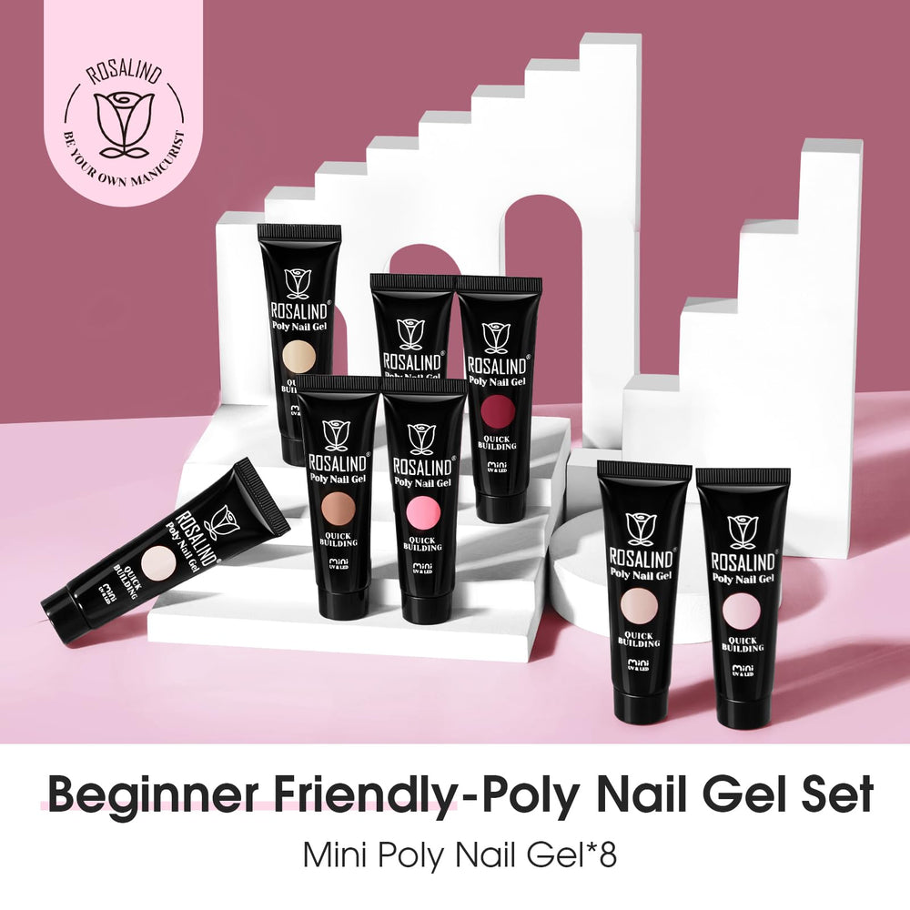 ROSALIND Christmas poly nail gel set packaging and tubes for at-home mani