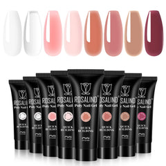 ROSALIND Christmas poly nail gel set swatches showing eight colors for versatile nail art