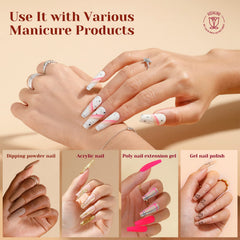 ROSALIND easy-to-use clear long coffin nail tips fit nails naturally.