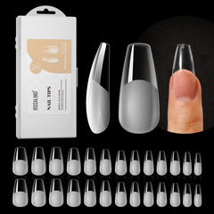 ROSALIND half-matte-medium-coffin-nail-tips for quick extensions with a natural, professional look.