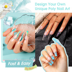 ROSALIND extension brush with gel illustrates easy control during nail application