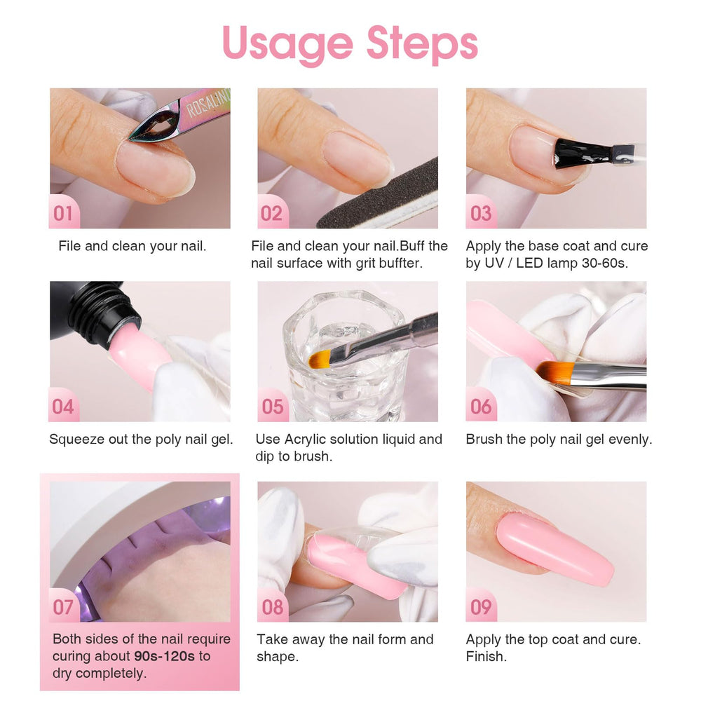 ROSALIND Pearl Pink Poly Nail Gel offers long-wear results.