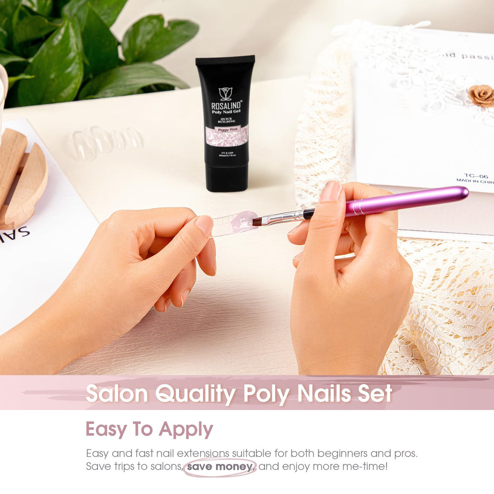 Close-up of glitter in ROSALIND gel for stylish nail design.