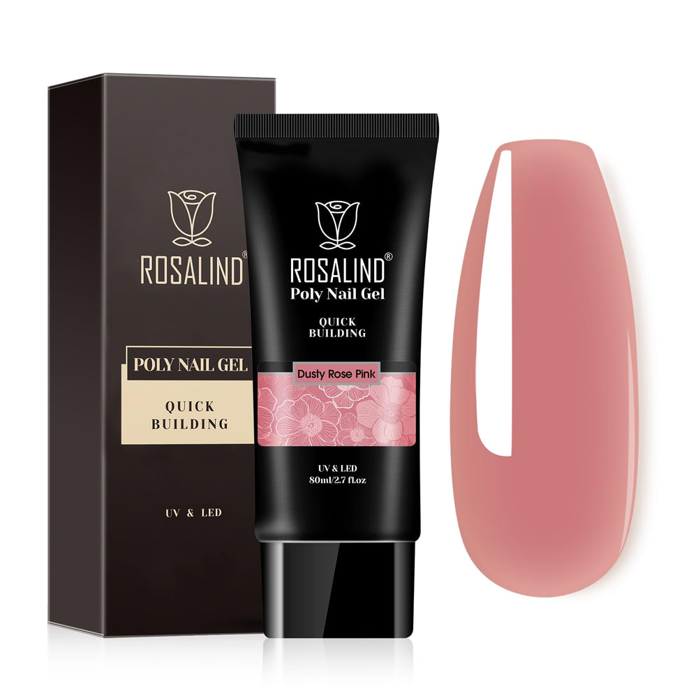ROSALIND Rose Pink poly gel bottle showing rich color for durable manicures