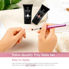 ROSALIND RosePink&White poly gel for glitter nails with smooth finish