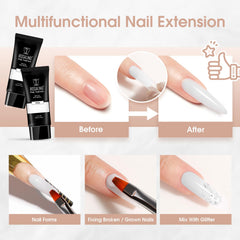 ROSALIND White Poly Extension Gel is ideal for refills every two weeks as nails grow.