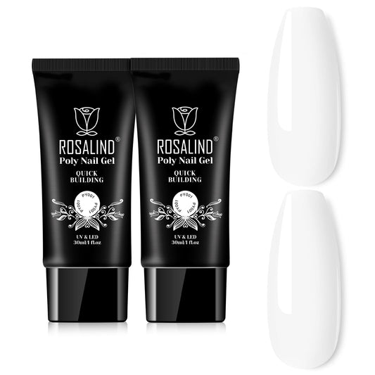ROSALIND White Poly Extension Gel bottle ideal for at-home nail building.