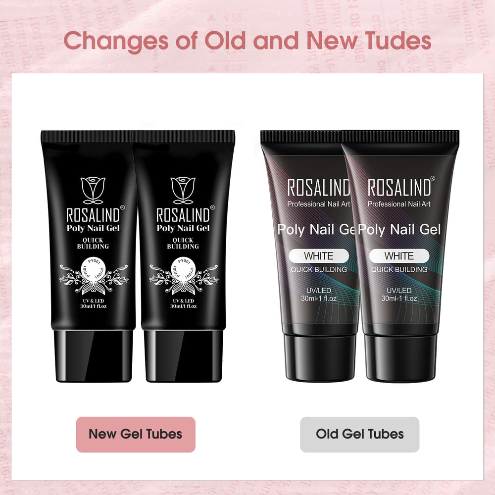 ROSALIND packaging highlights 2x30ml gel for versatile extensions.