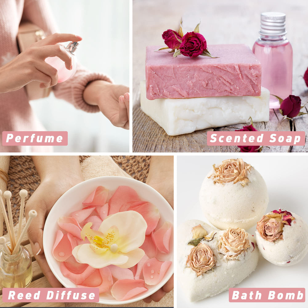 DIY bath bomb scented with rose essential oil