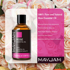 Rose essential oil used in skincare application