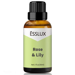 Amber glass bottle of Rose & Lily Fragrance Oil with dropper (1 oz)